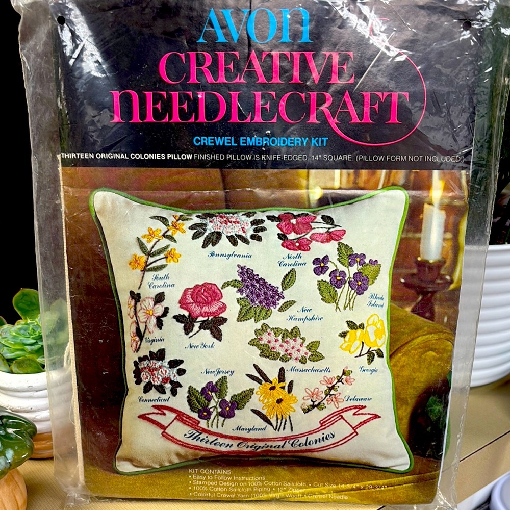 Creative Needlecraft Embroidery Kit (1974) 13 Original Colonies Pattern